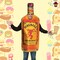 Fireball Get Real Bottle Costume Burnt Orange Tunic Cinnamon Whisky Print Halloween Party Outfit